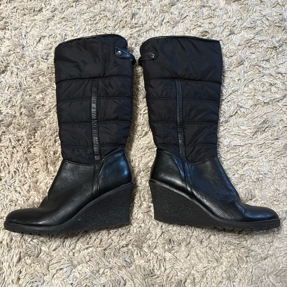 Women's Black Wedge Boots